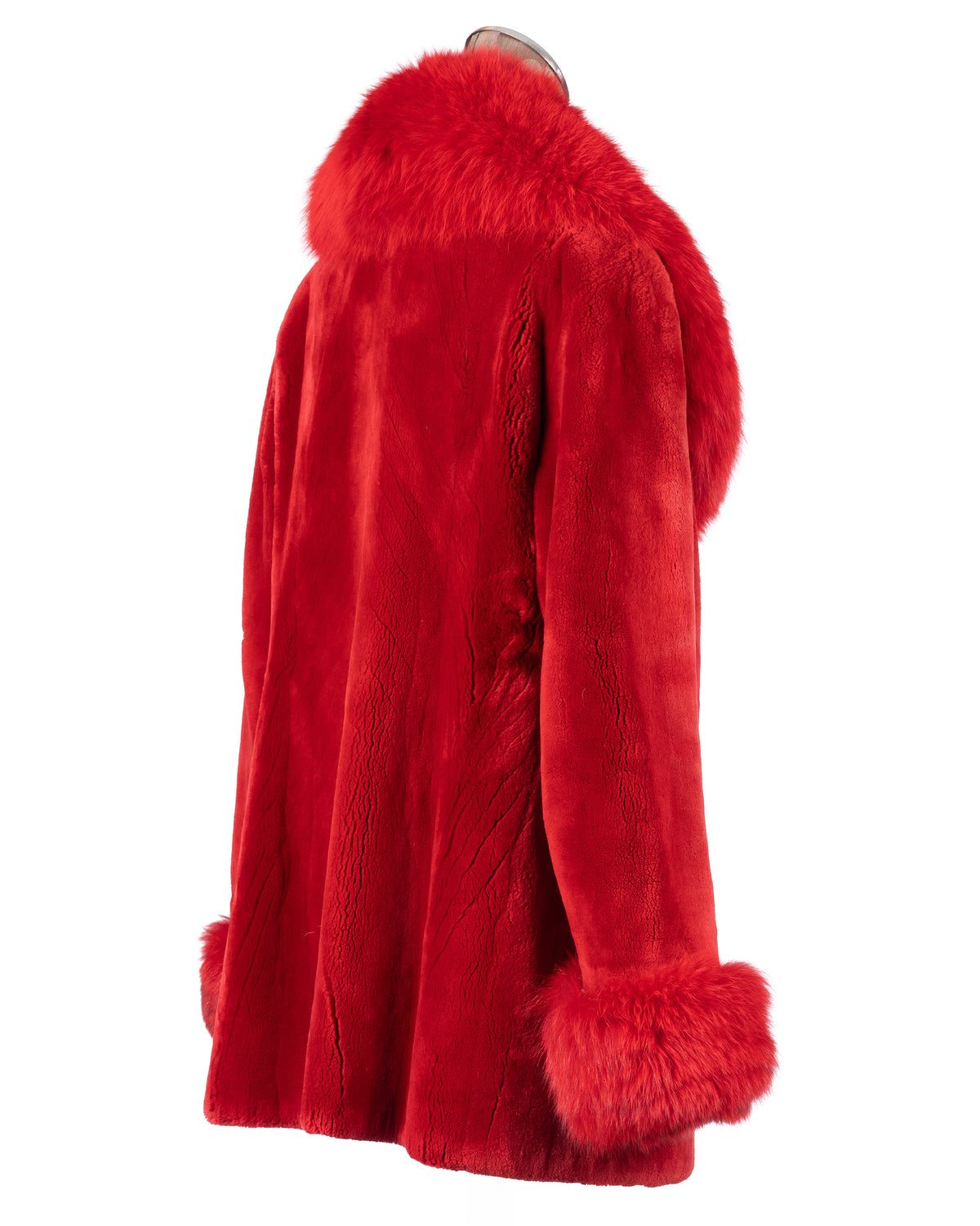 Fire Red Dyed Sheared Beaver Jacket