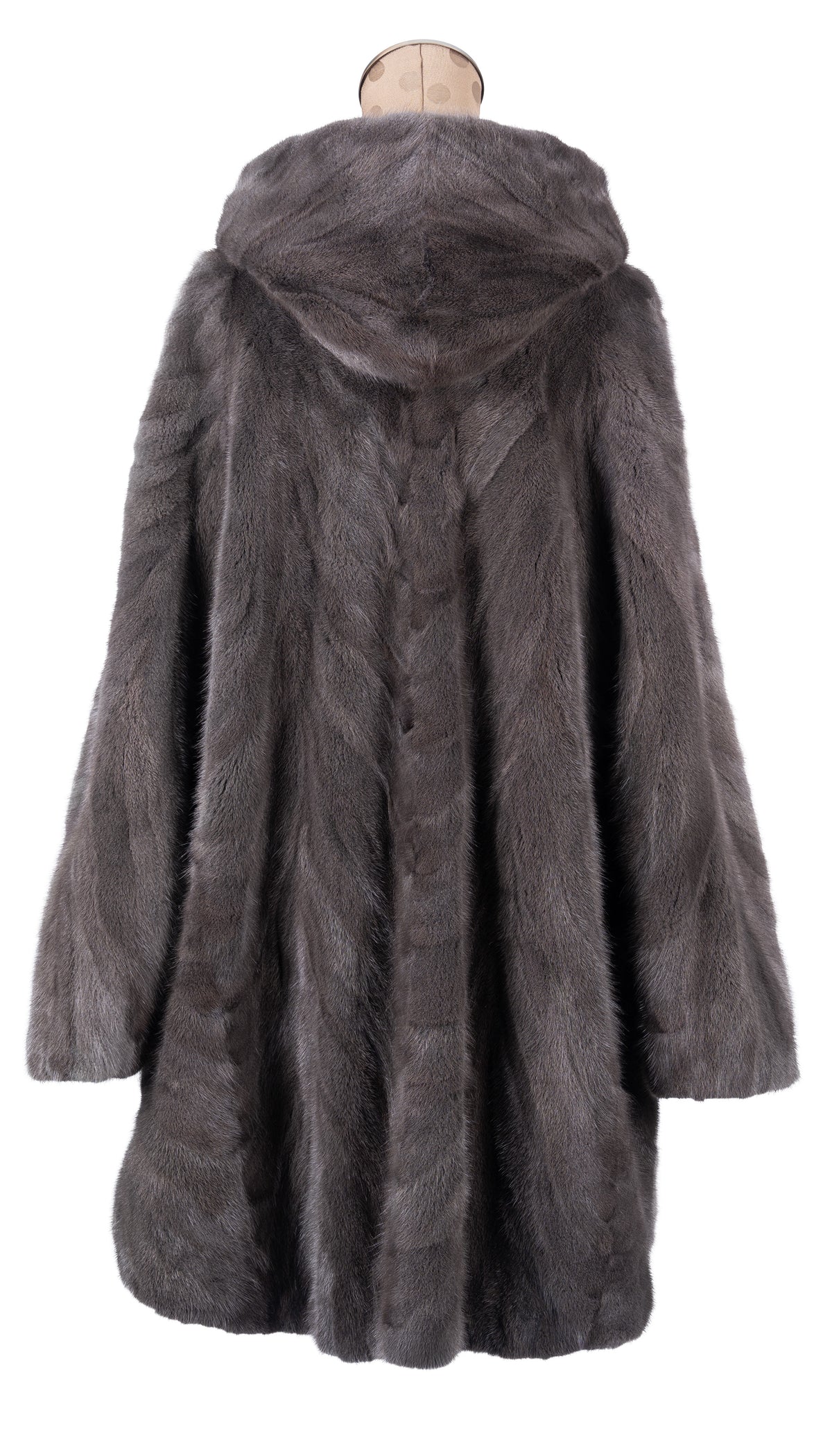 Sapphire Section Mink Cape with Hood