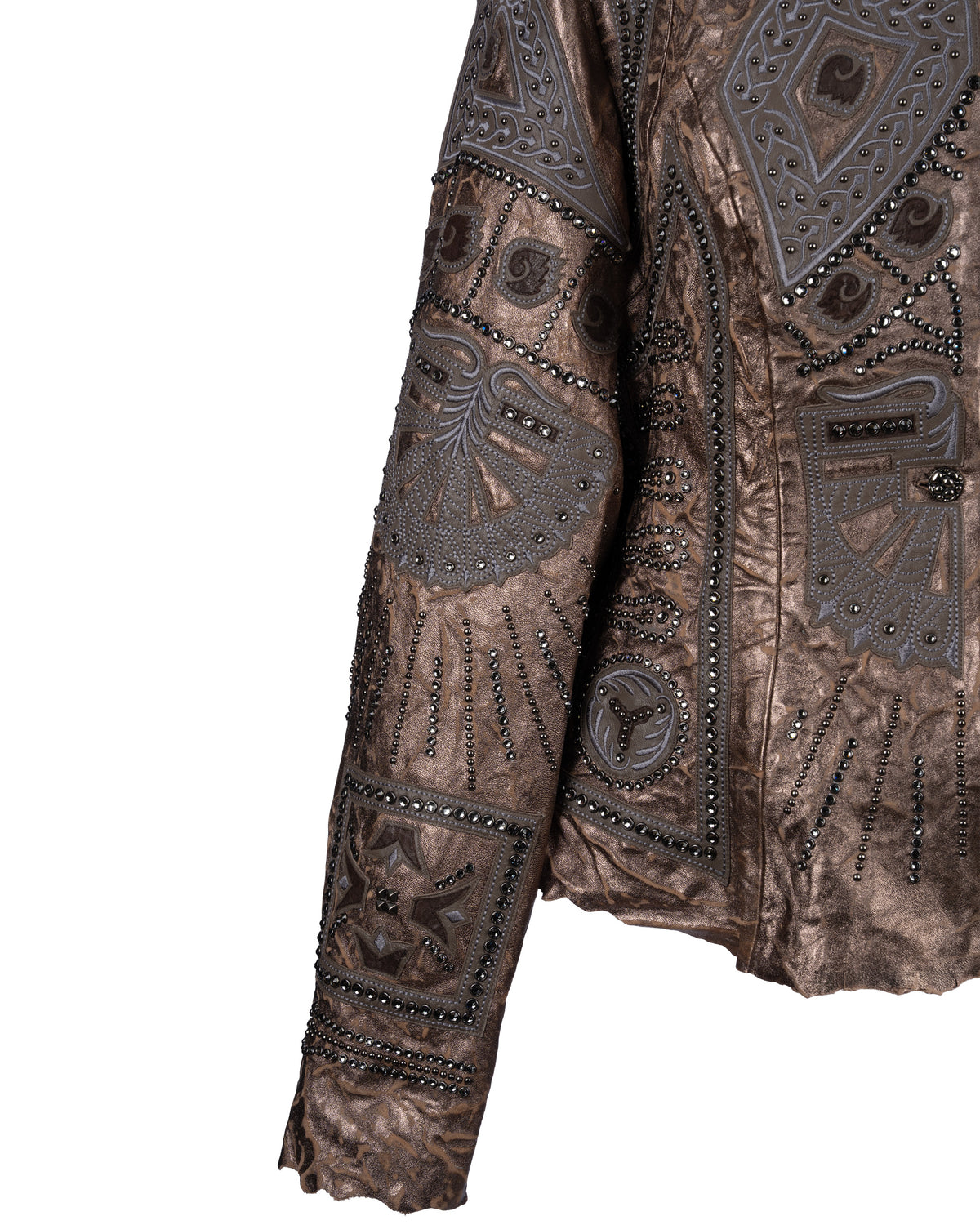 Pewter Lamb Jacket with Full Crystal Trim