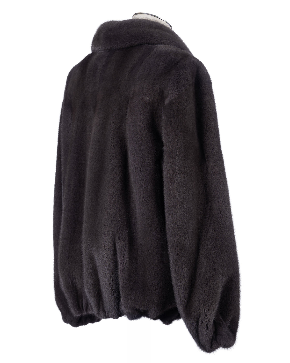 Blue Iris Mink Jacket with Zipper Front