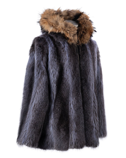 Silver Raccoon Bomber Jacket