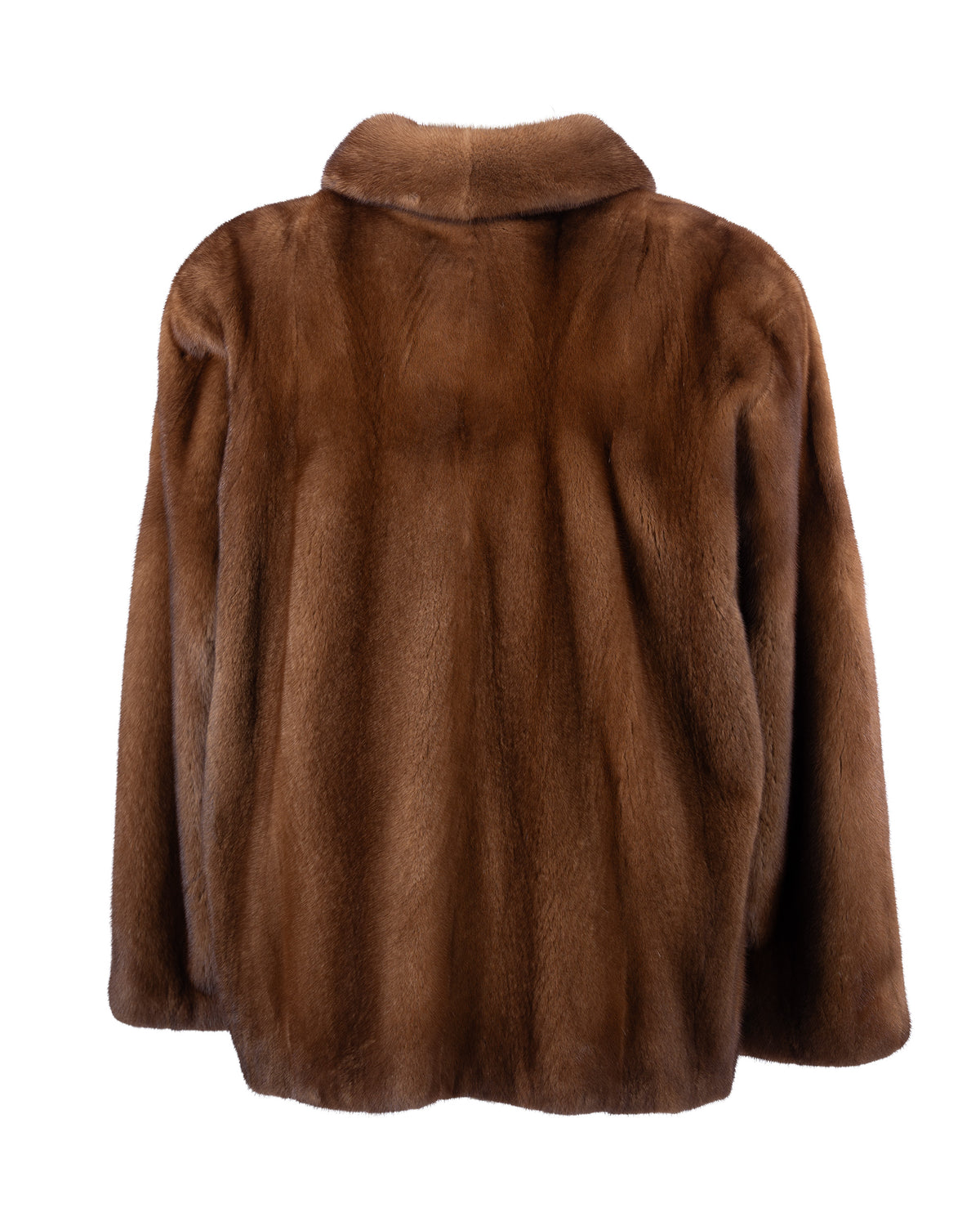 Cognac Mink Jacket with Zipper Front