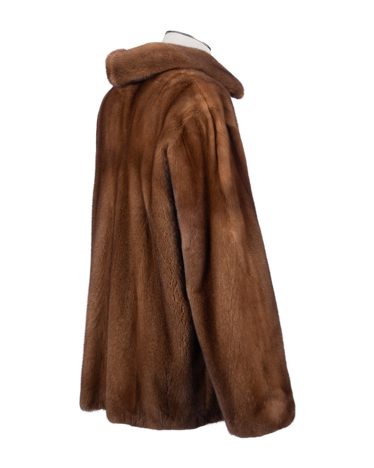 Cognac Mink Jacket with Zipper Front