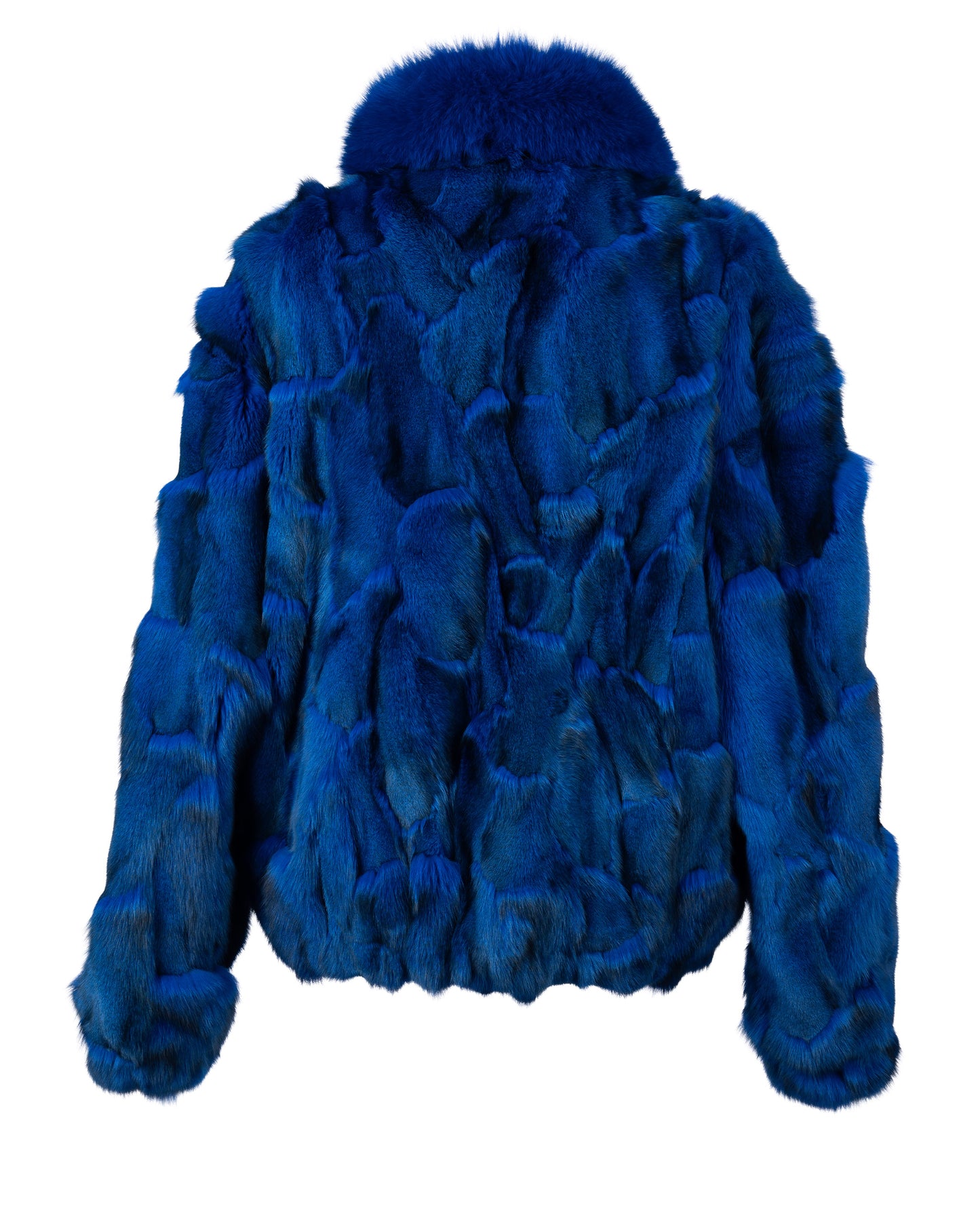 Blue Iris Mink Bomber Jacket