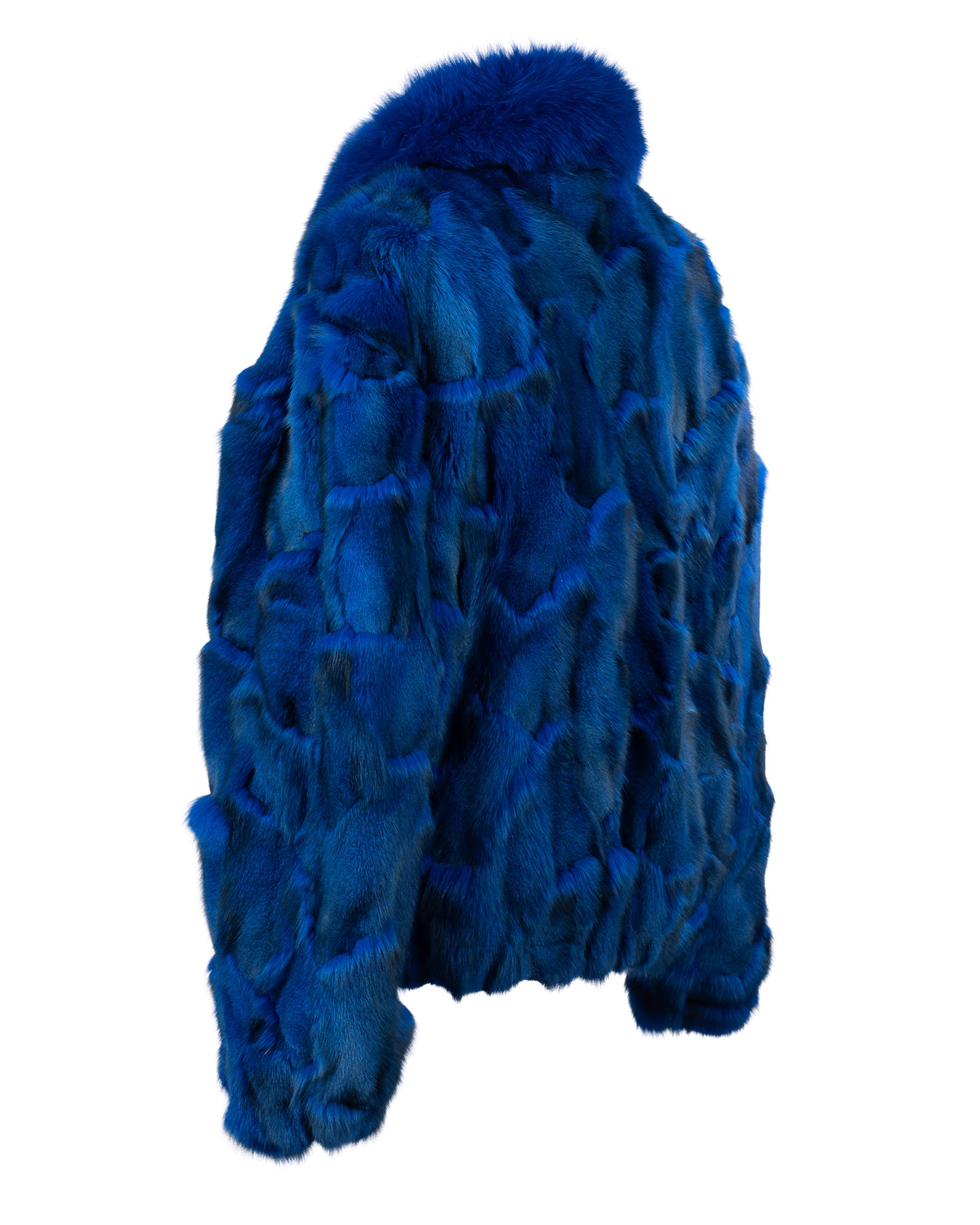 Blue Iris Mink Bomber Jacket