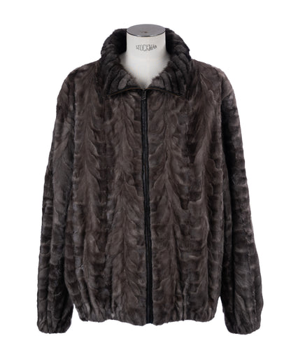 Sapphire Section Mink Bomber Jacket