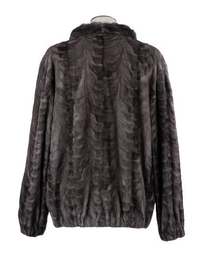 Sapphire Section Mink Bomber Jacket