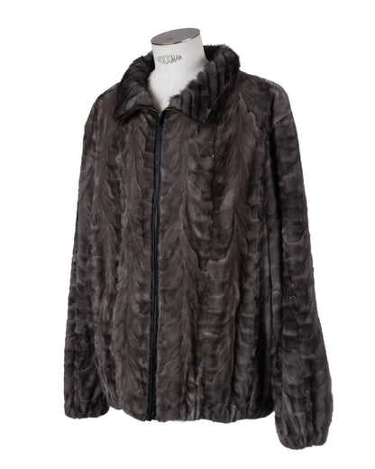 Sapphire Section Mink Bomber Jacket