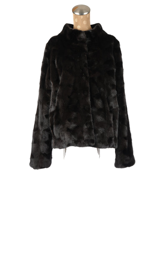 Black Mink Jacket with Crystals
