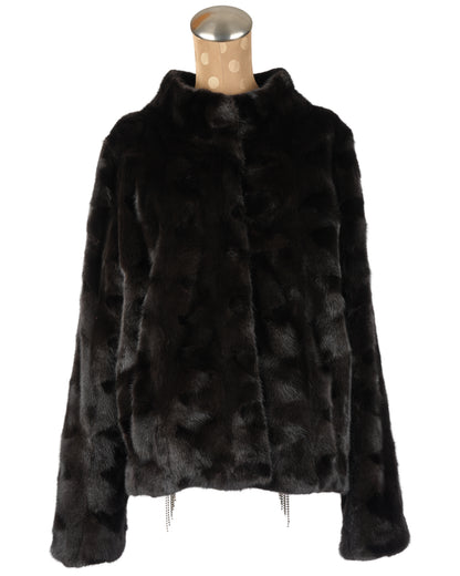 Black Mink Jacket with Crystals