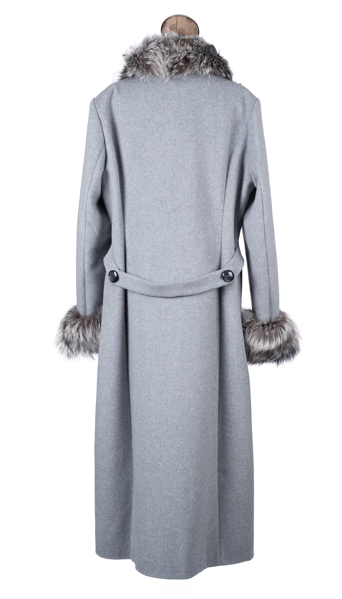 Grey Wool and Cashmere Coat with Belt