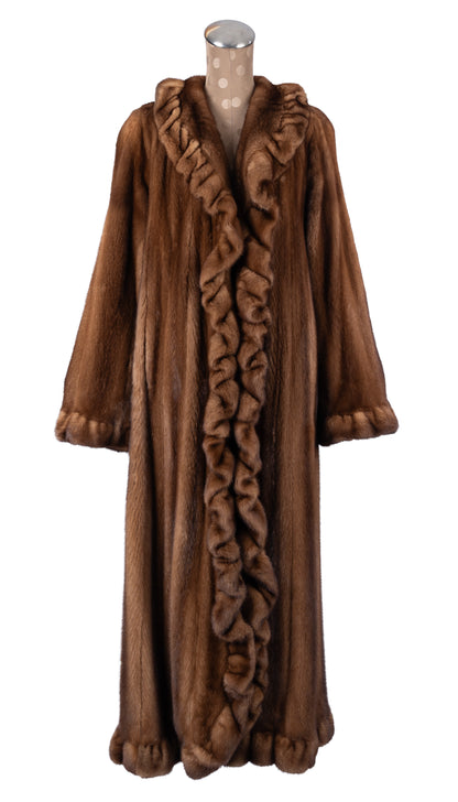 Wild Type Mink Coat With Ruffle