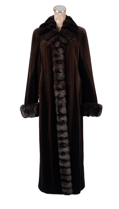 Two-Tone Sheared Mahogany Mink Coat
