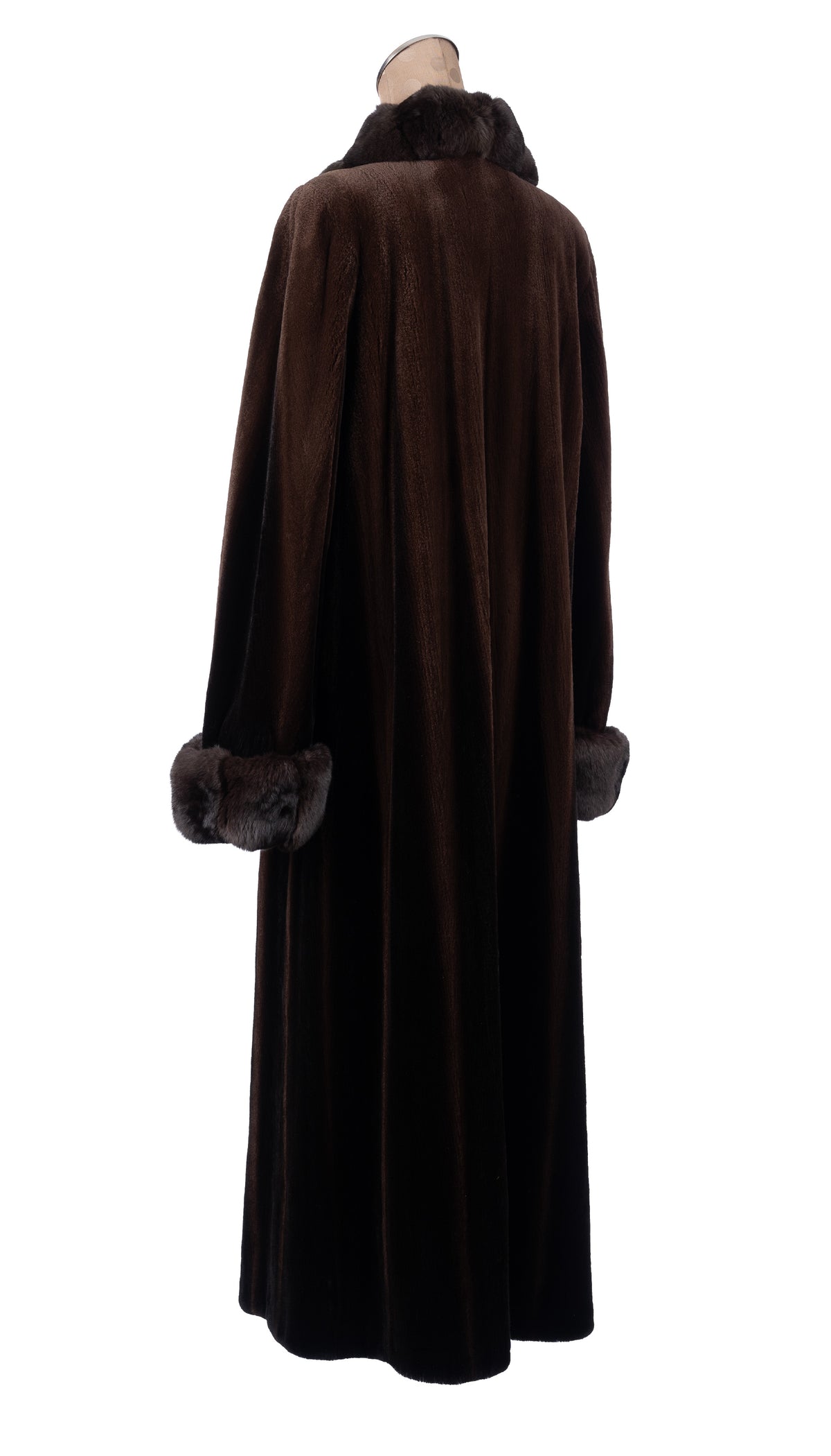 Two-Tone Sheared Mahogany Mink Coat