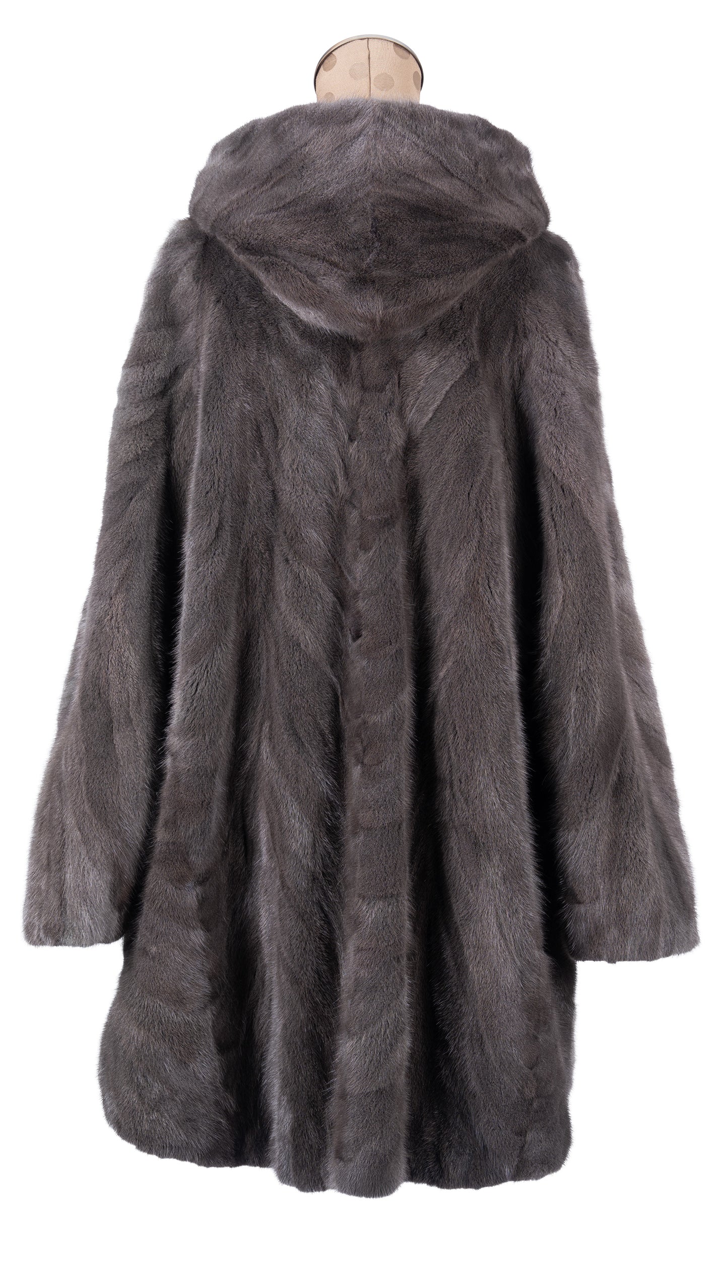 Sapphire Section Mink Cape with Hood