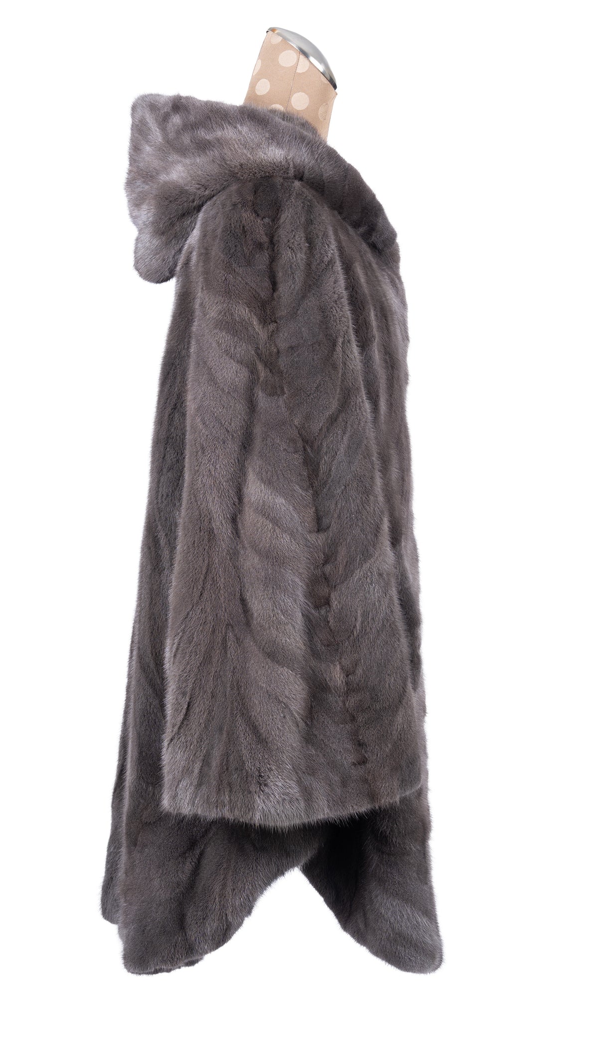 Sapphire Section Mink Cape with Hood