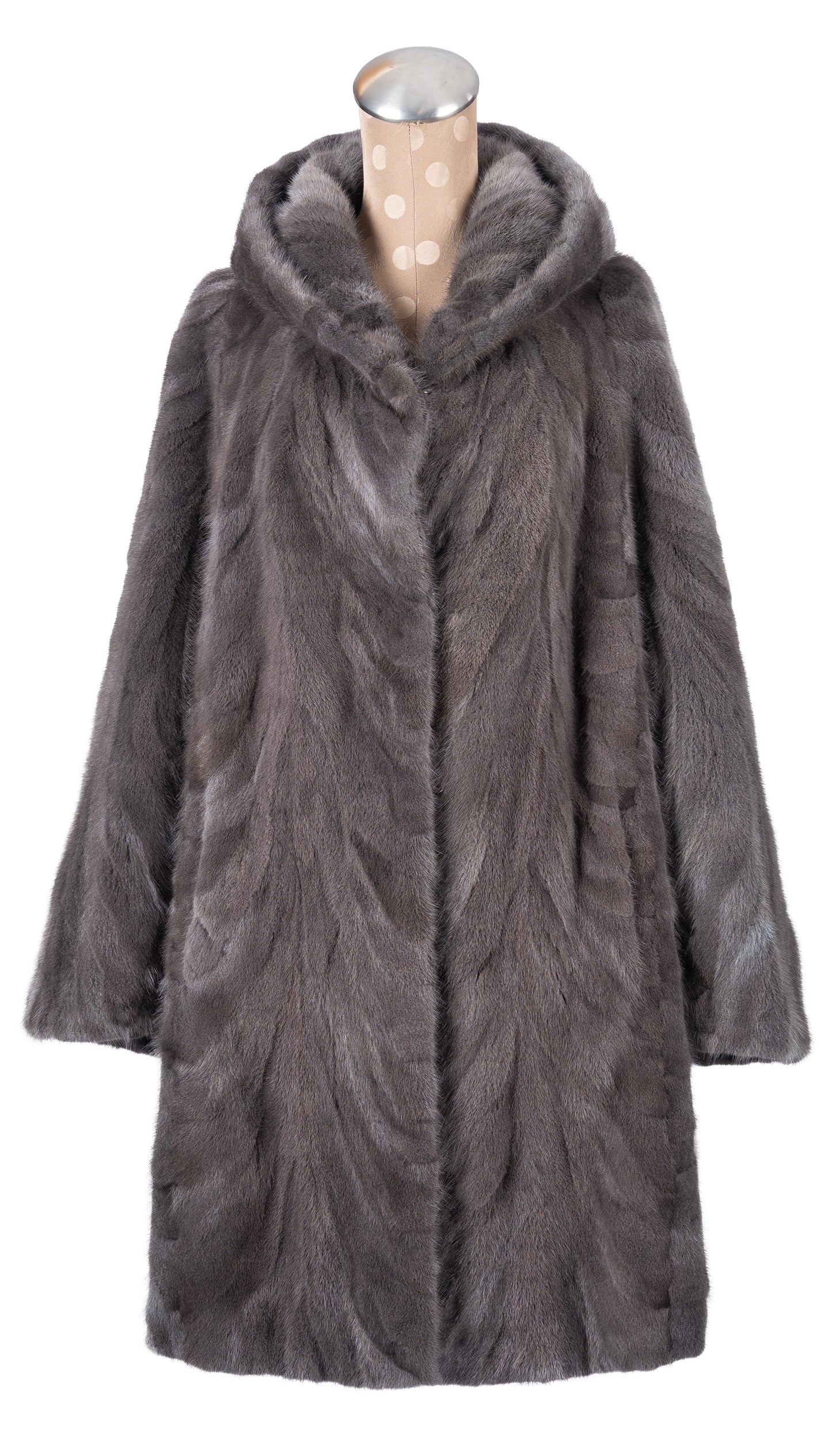 Sapphire Section Mink Cape with Hood