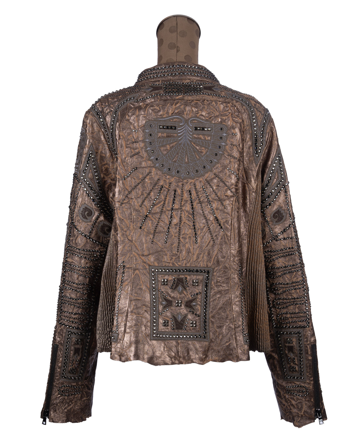 Pewter Lamb Jacket with Full Crystal Trim