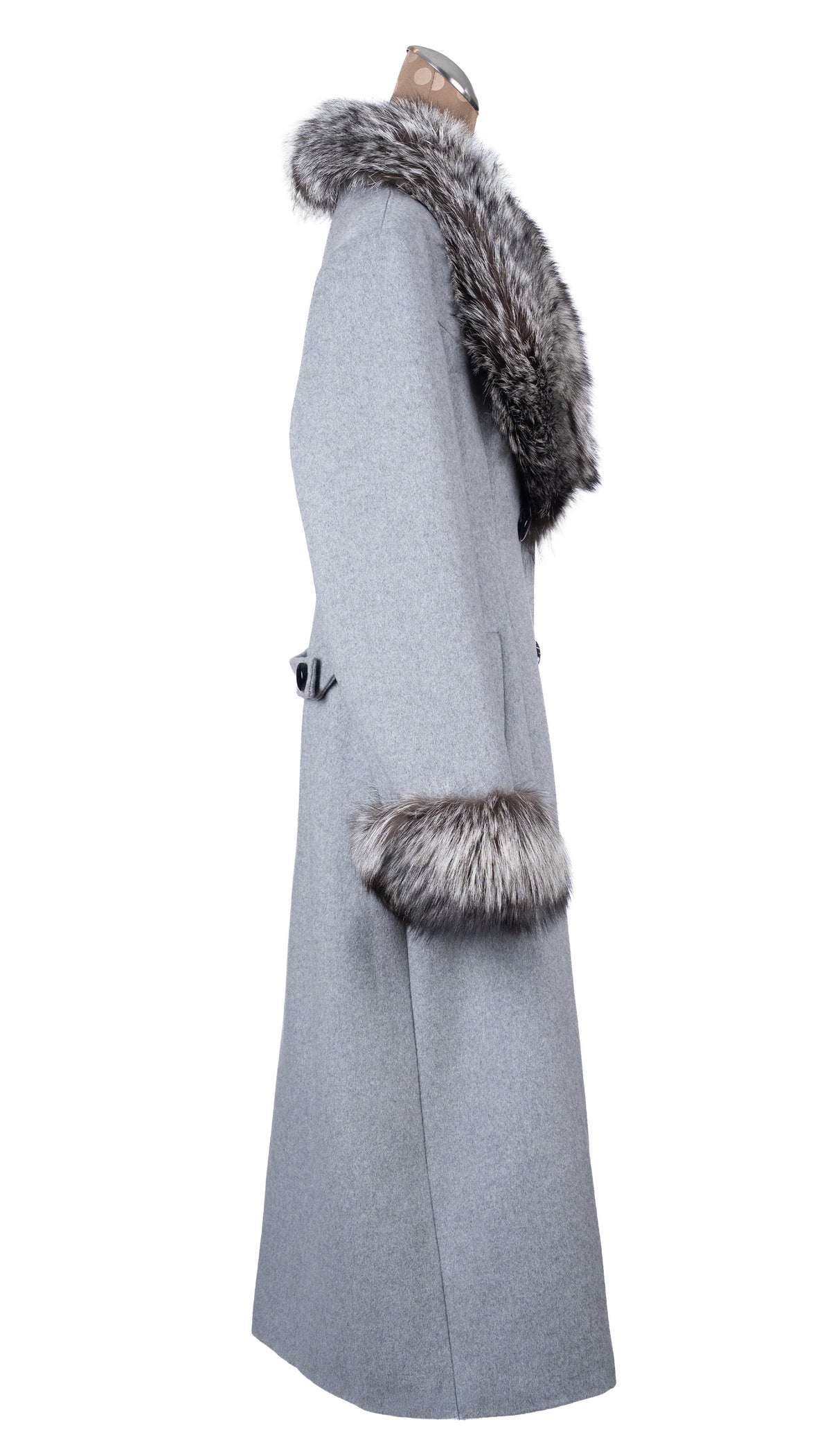 Grey Wool and Cashmere Coat with Belt
