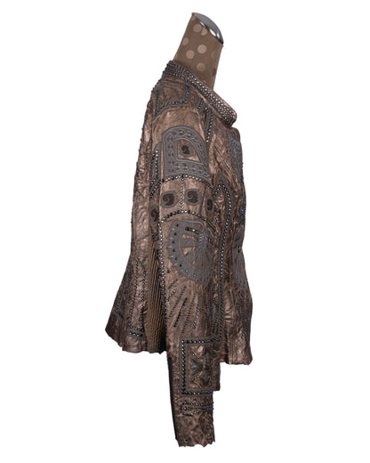 Pewter Lamb Jacket with Full Crystal Trim