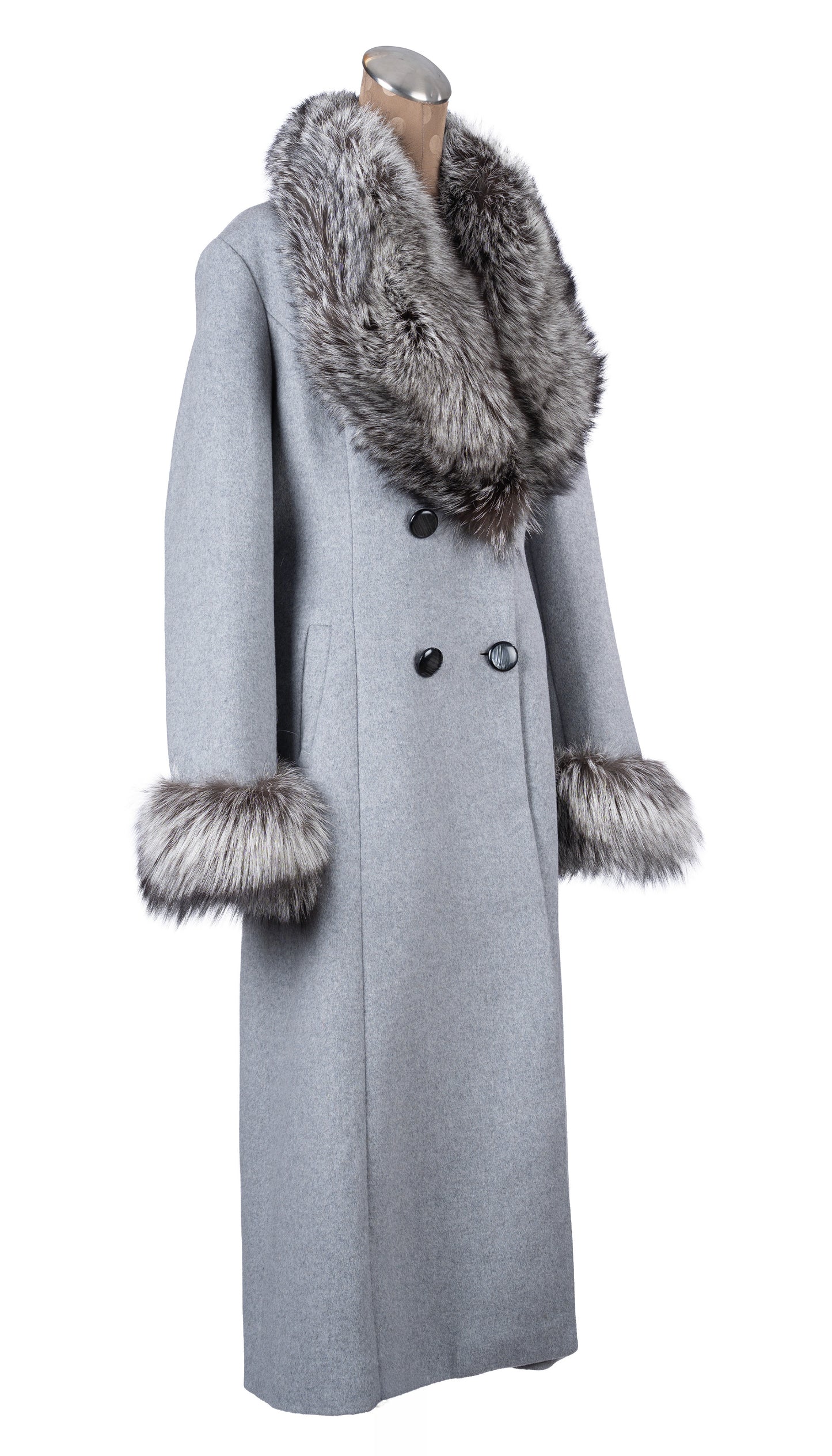 Grey Wool and Cashmere Coat with Belt