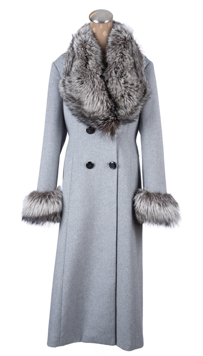 Grey Wool and Cashmere Coat with Belt