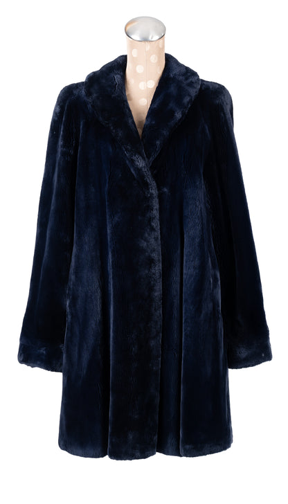 Midnight Blue Dyed Sheared Swing Beaver Stroller