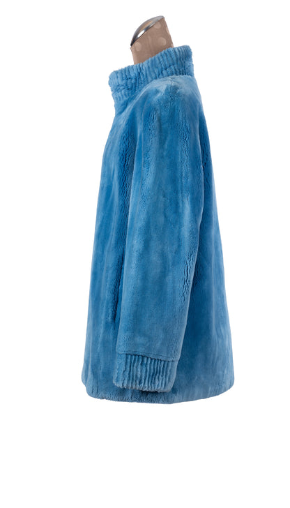 Sky Blue Dyed Sheared Beaver Jacket