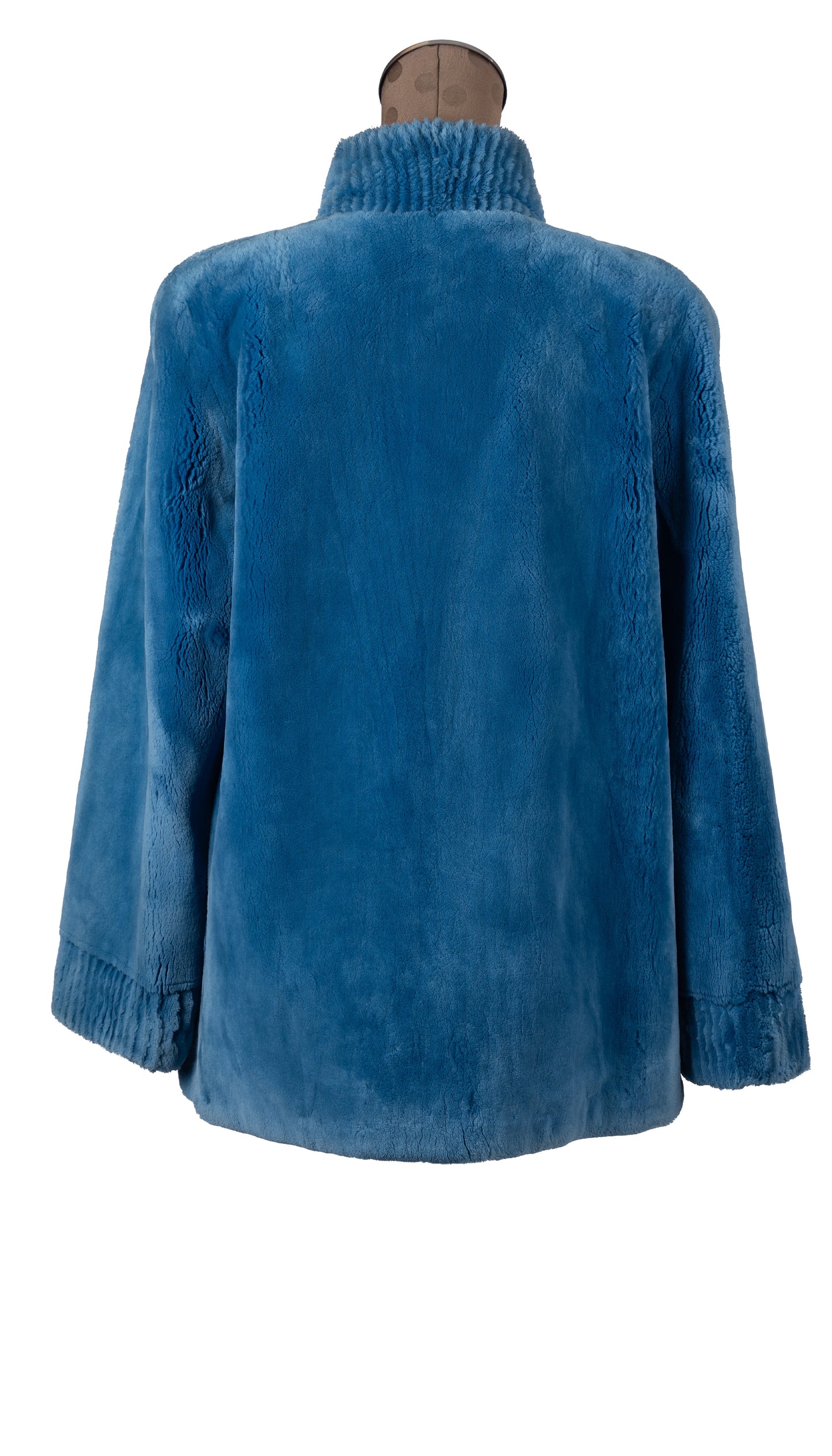 Sky Blue Dyed Sheared Beaver Jacket