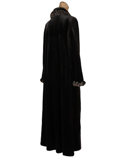 Black Forest Sheared Mink Coat with Mink Fringe