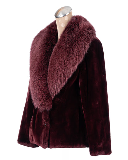 Burgundy Sheared Beaver Jacket