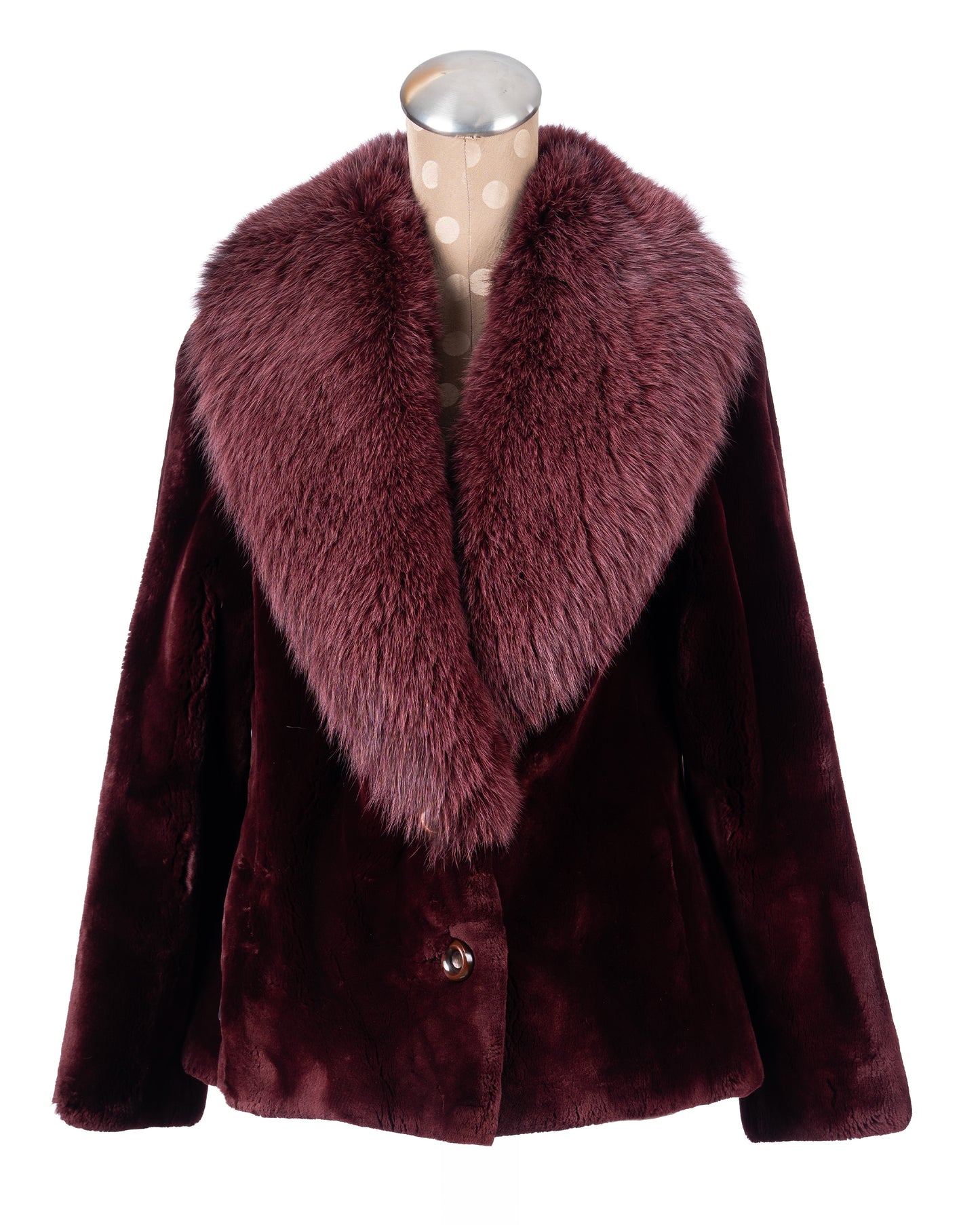 Burgundy Sheared Beaver Jacket