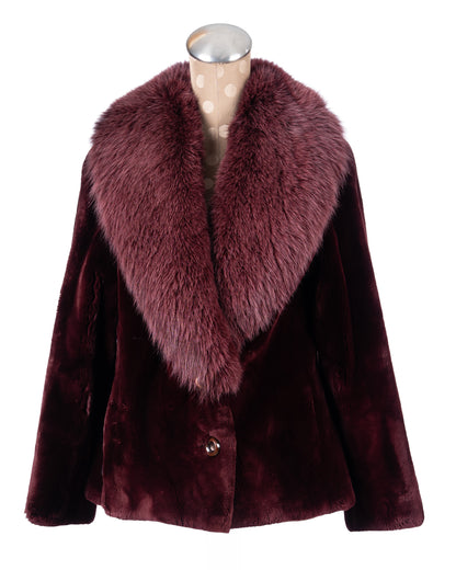 Burgundy Sheared Beaver Jacket