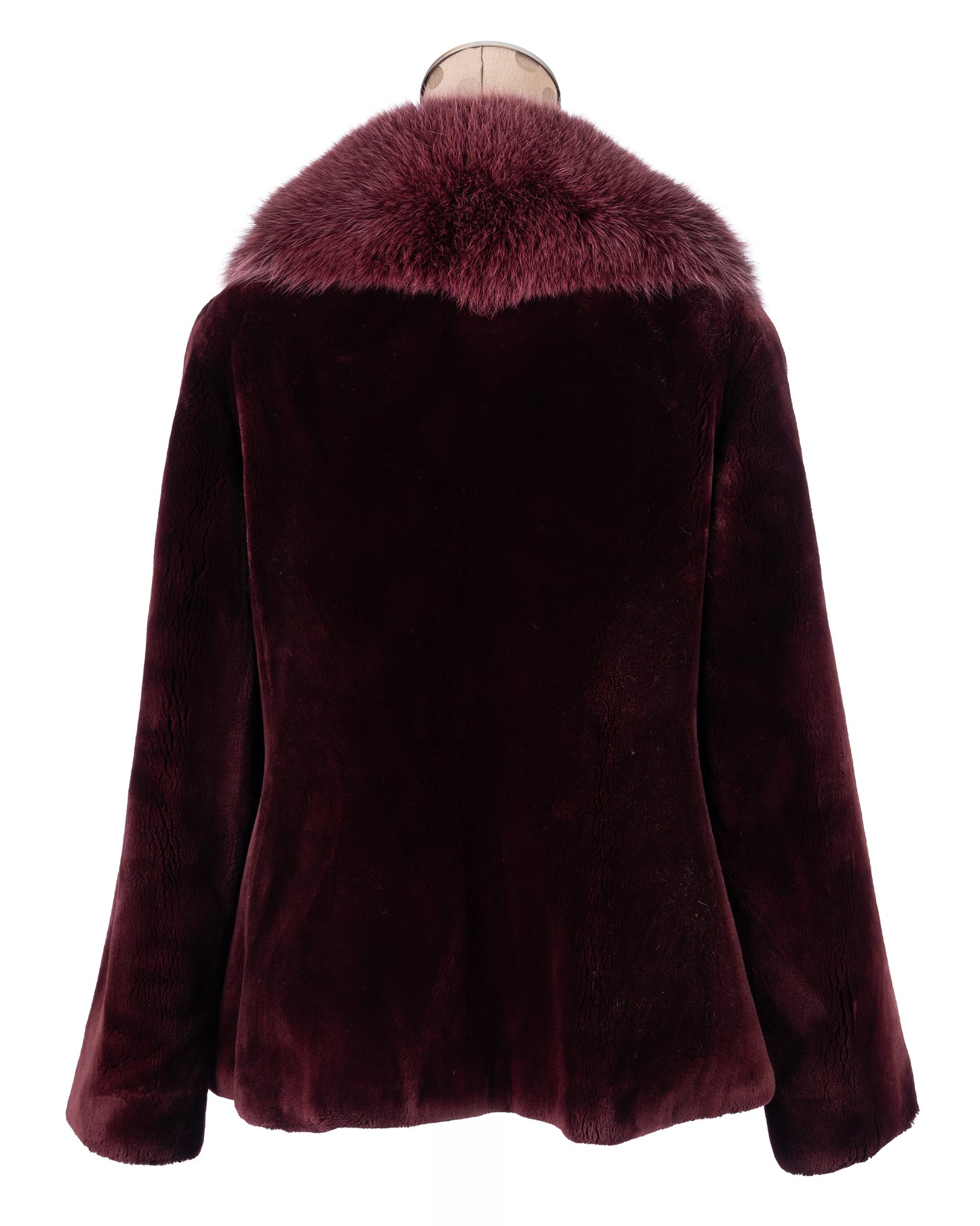 Burgundy Sheared Beaver Jacket