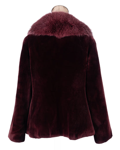 Burgundy Sheared Beaver Jacket