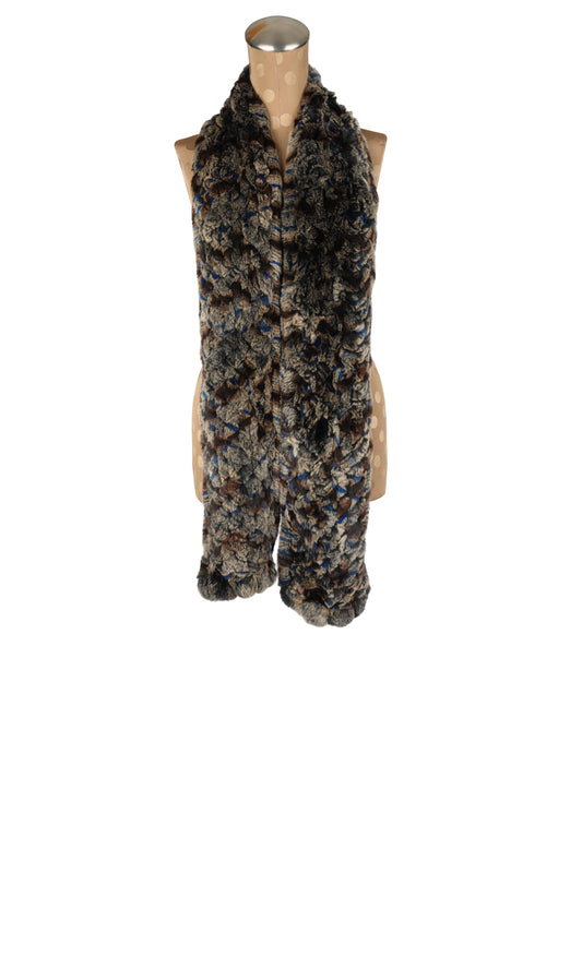 Green Multicolor Rex Rabbit Knitted Scarf