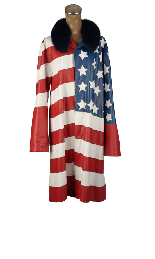 American Flag Leather Coat