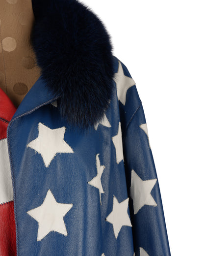 American Flag Leather Coat