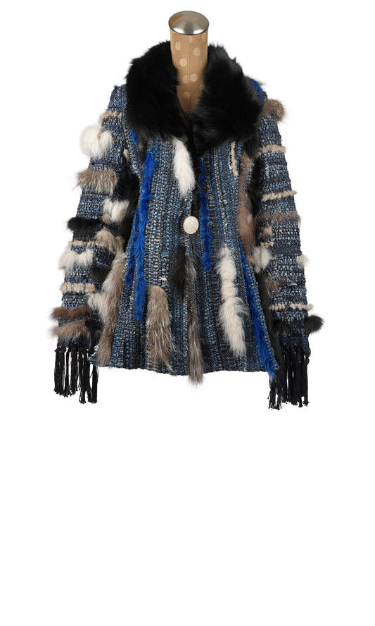 Limited Edition Woven Recycled Blue Jean Jacket