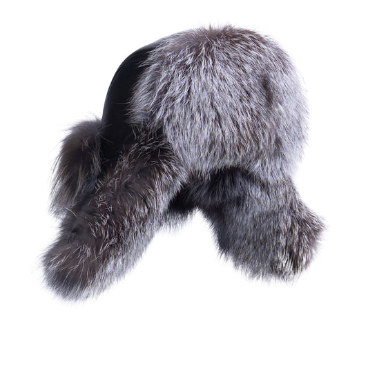 Black Leather Unisex Trooper Hat